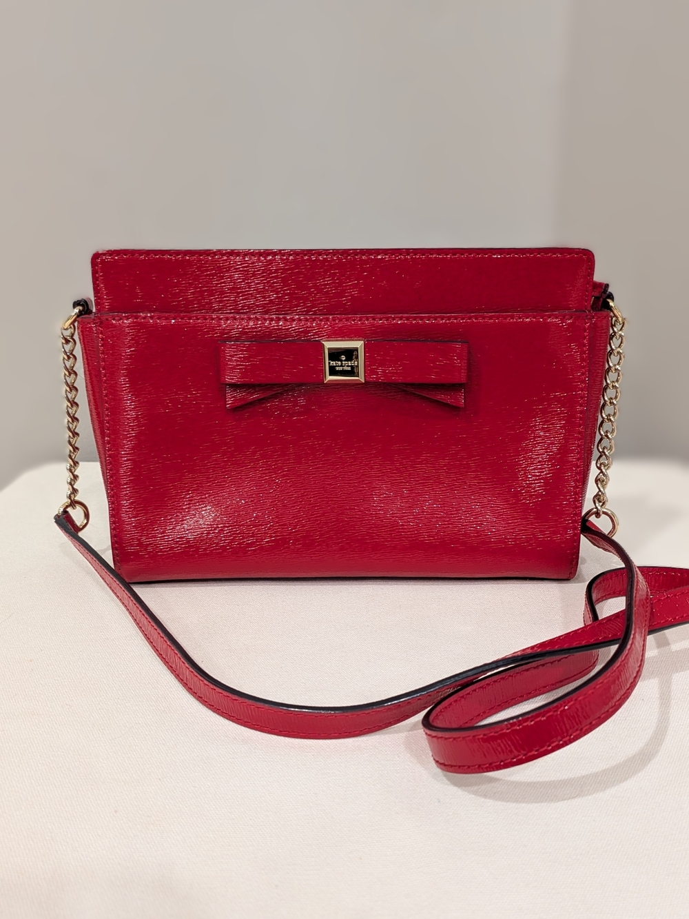 kate spade Red Bow Leather Crossbody Bag